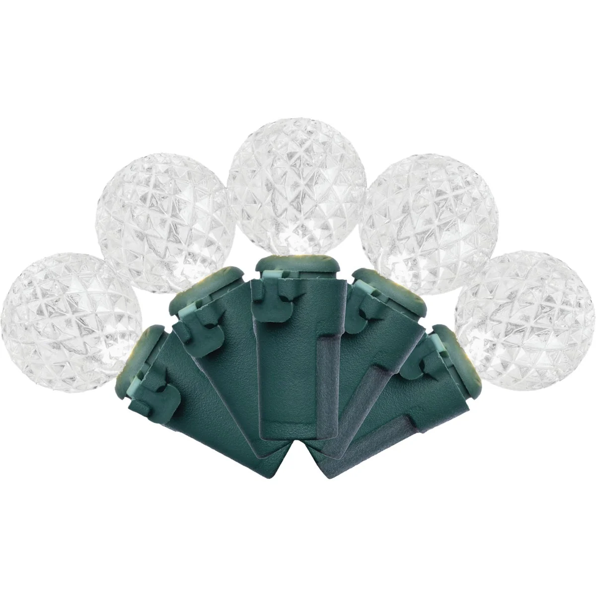 Trendy Holiday Bright Lights Vibrant Pure White 100-Bulb G12 PS Faceted String Light Set Sustainable