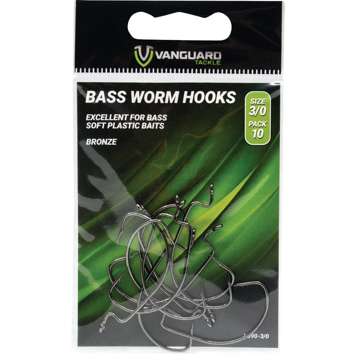 Consistent Vanguard Size 2 0 Bass Worm Hooks 10-Pack Crafted