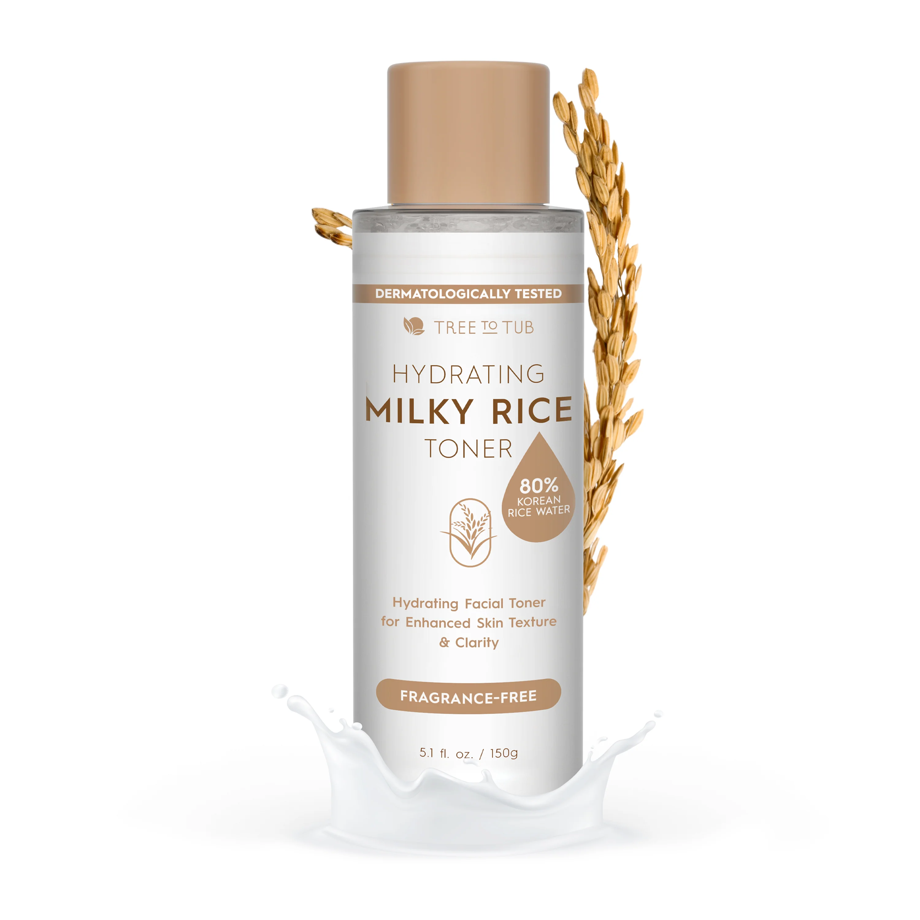 Elegant Tree To Tub Hydrating Milky Rice Toner for Dry Dehydrated Skin Professional