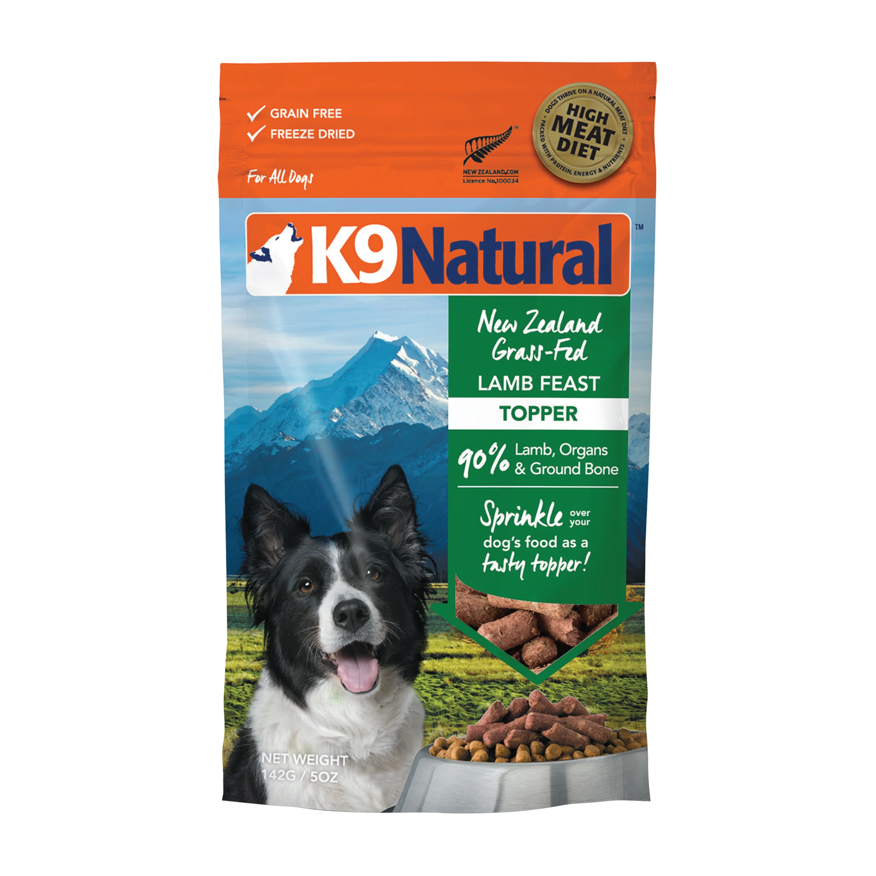 Recyclable K9 Feline Natural Grain- ze-Dried Dog Food Topper Dependable