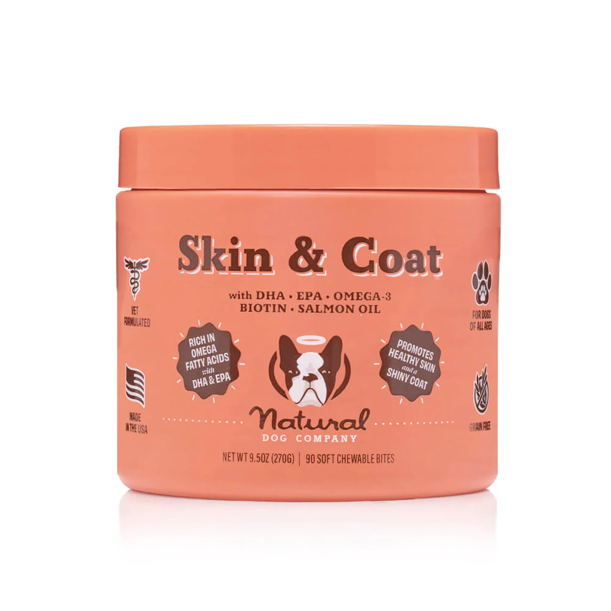 Solid Natural Dog Company Skin Coat Supplement for Dogs Soft Chews Sustainable