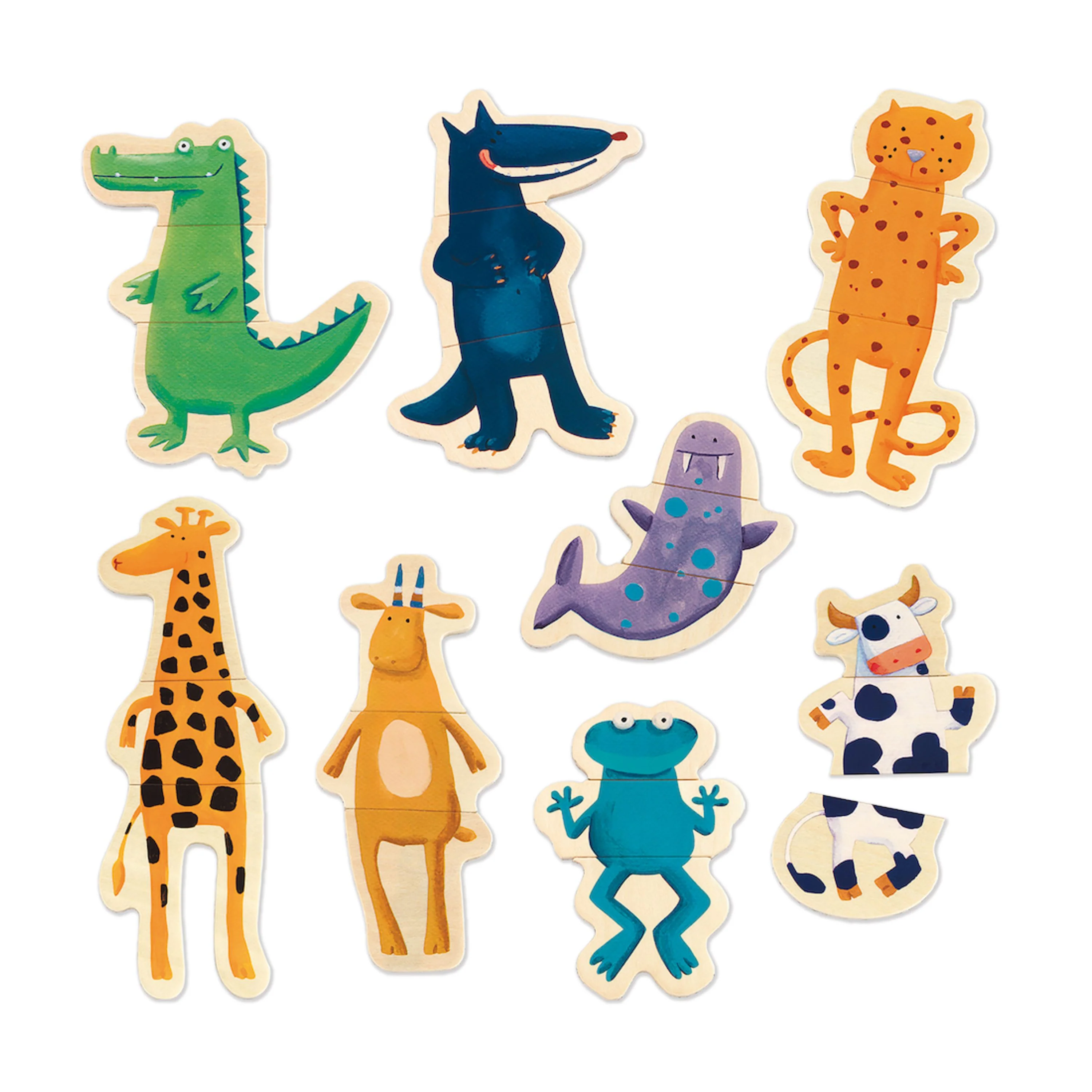 Smart DJECO Crazy Animal Mix Match Wooden Magnets made from FSC® Wood Selected