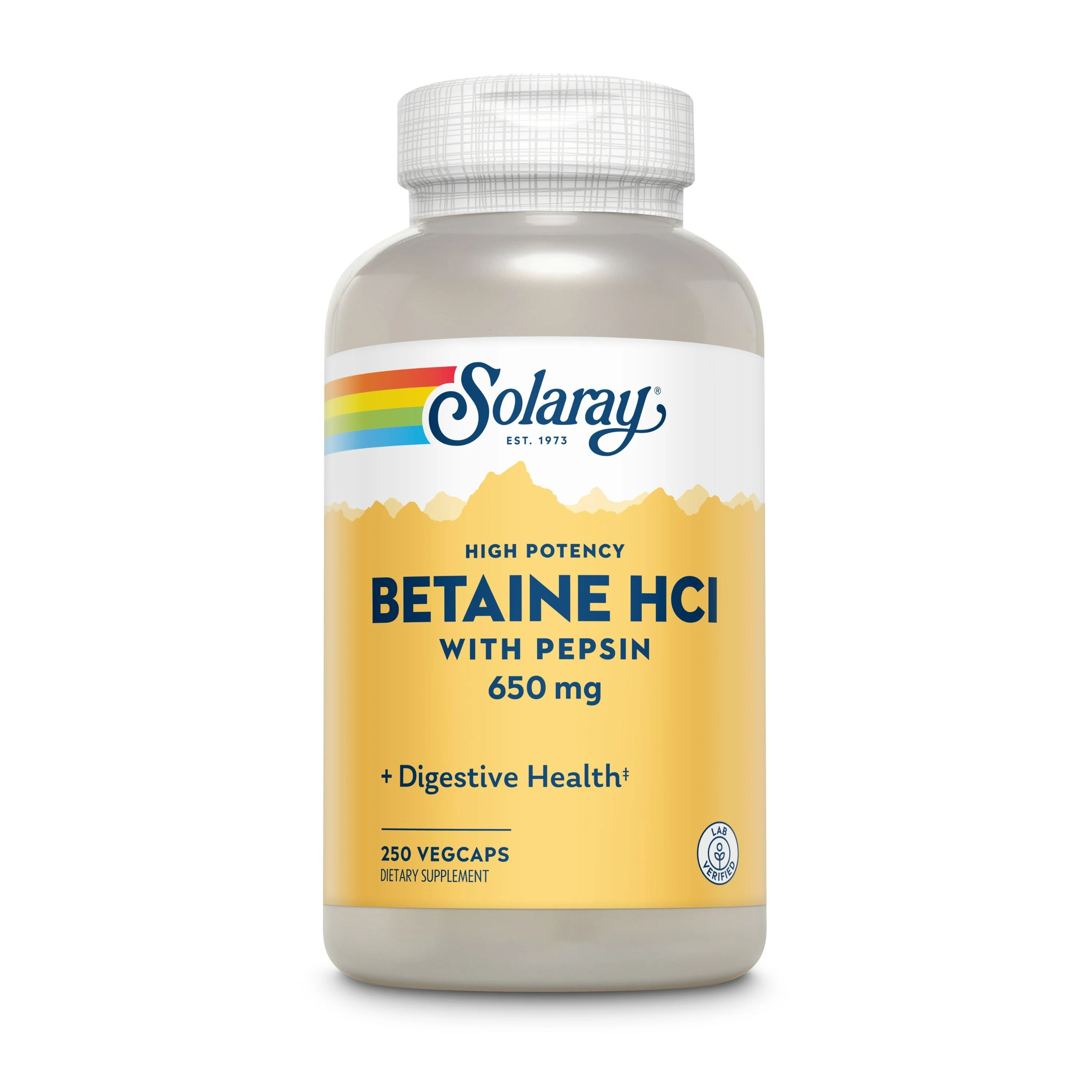 Versatile Solaray Betaine HCI HP with Pepsin 650 mg Next-Generation