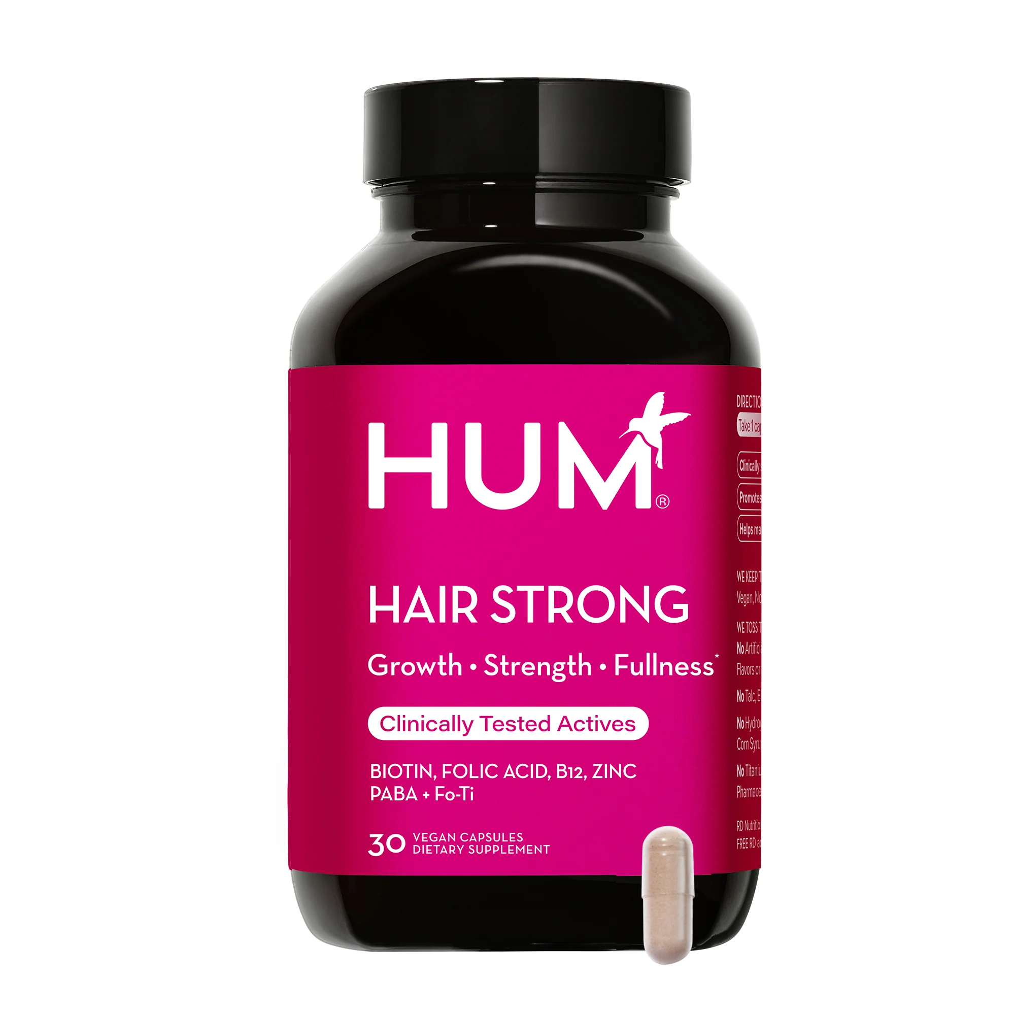 High-Quality HUM Nutrition Hair Strong – Capsules for Growth with Biotin Fo-Ti Paba High-End
