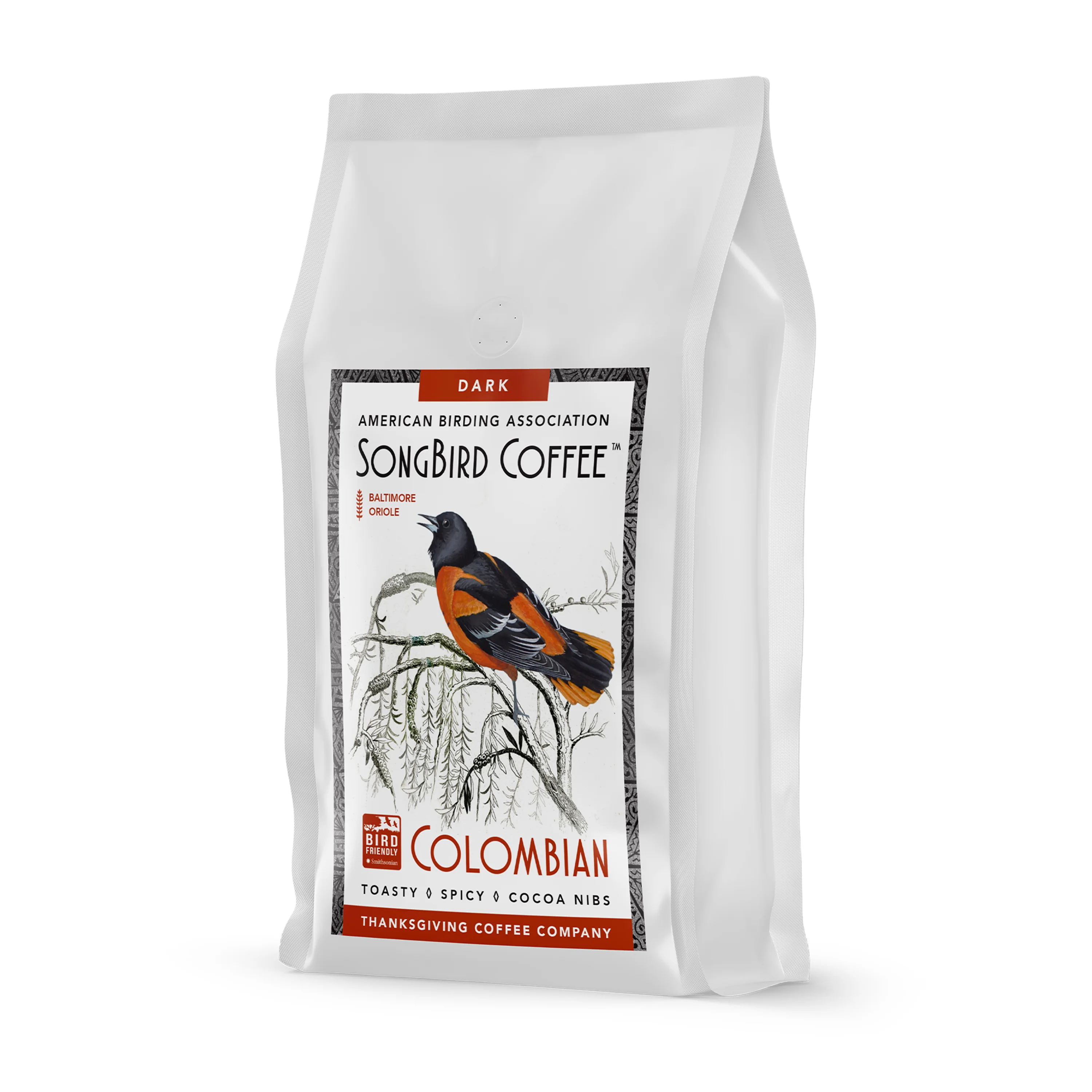 Official Thanksgiving Coffee Songbird Colombian Dark Whole Bean Coffee Modern