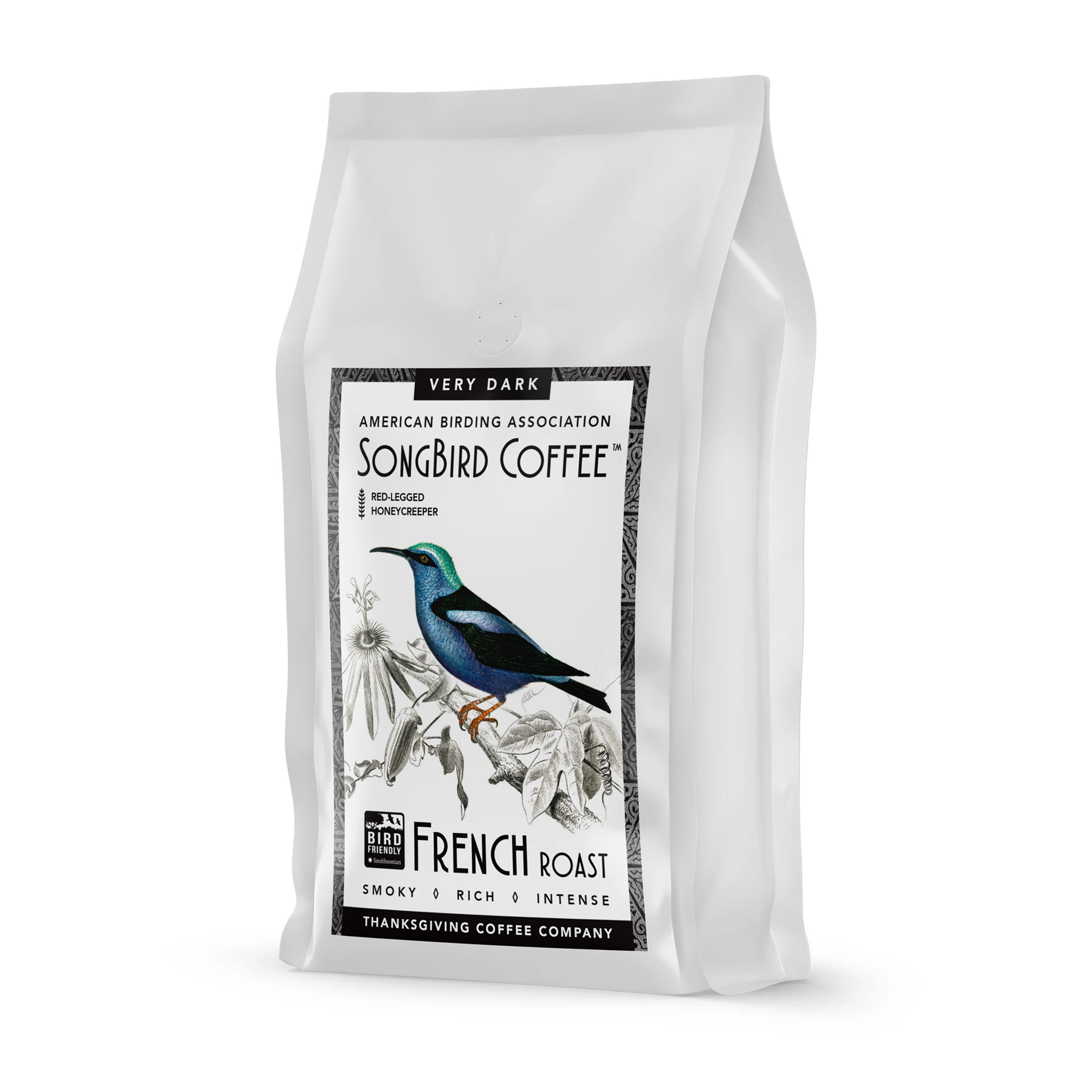 Clean Thanksgiving Coffee Songbird French Very Dark Whole Bean Coffee Easy-to-Use
