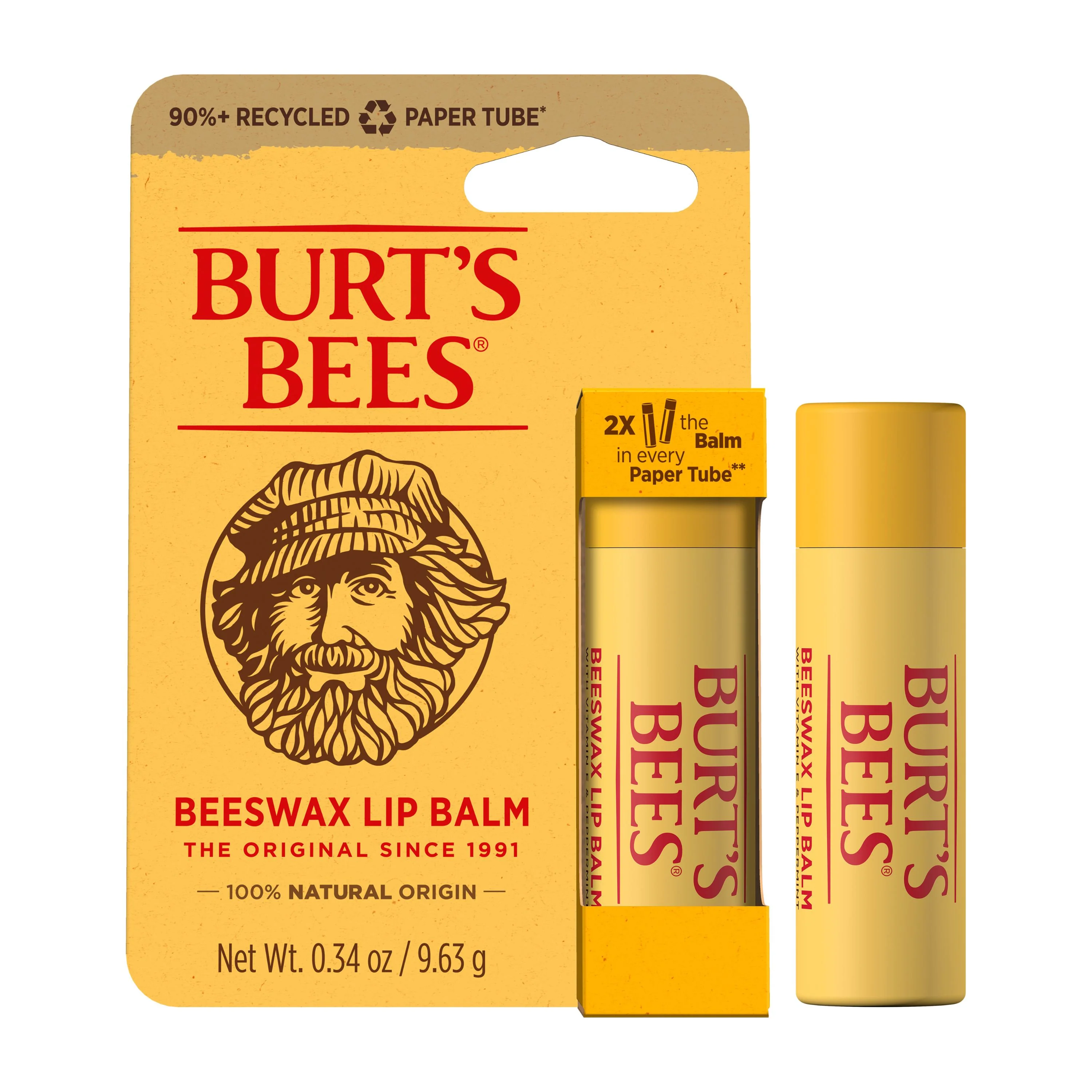 Premium Material Burt’s Bees Beeswax Lip Balm Paper Tube Functional