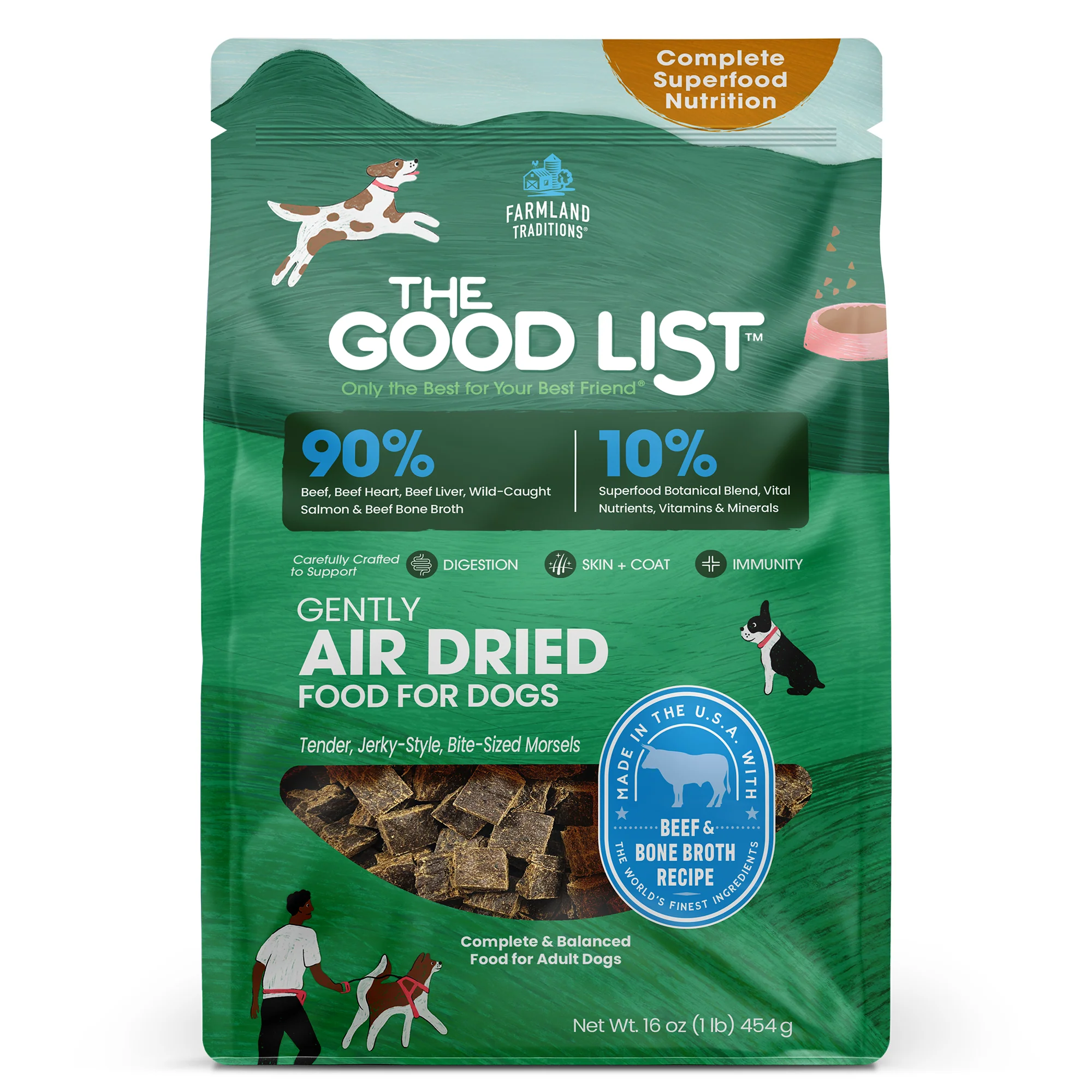 Advanced The Good List by Farmland Traditions Beef Bone Broth Recipe Food Topper and Mixer for Dogs Fine Crafted
