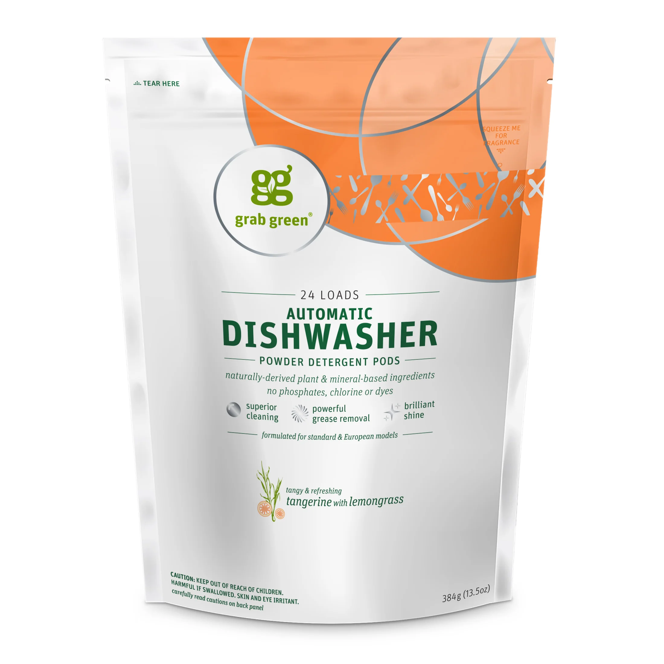 Next-Generation grab green Automatic Dishwasher Detergent Pods – Tangerine with Lemongrass Flexible