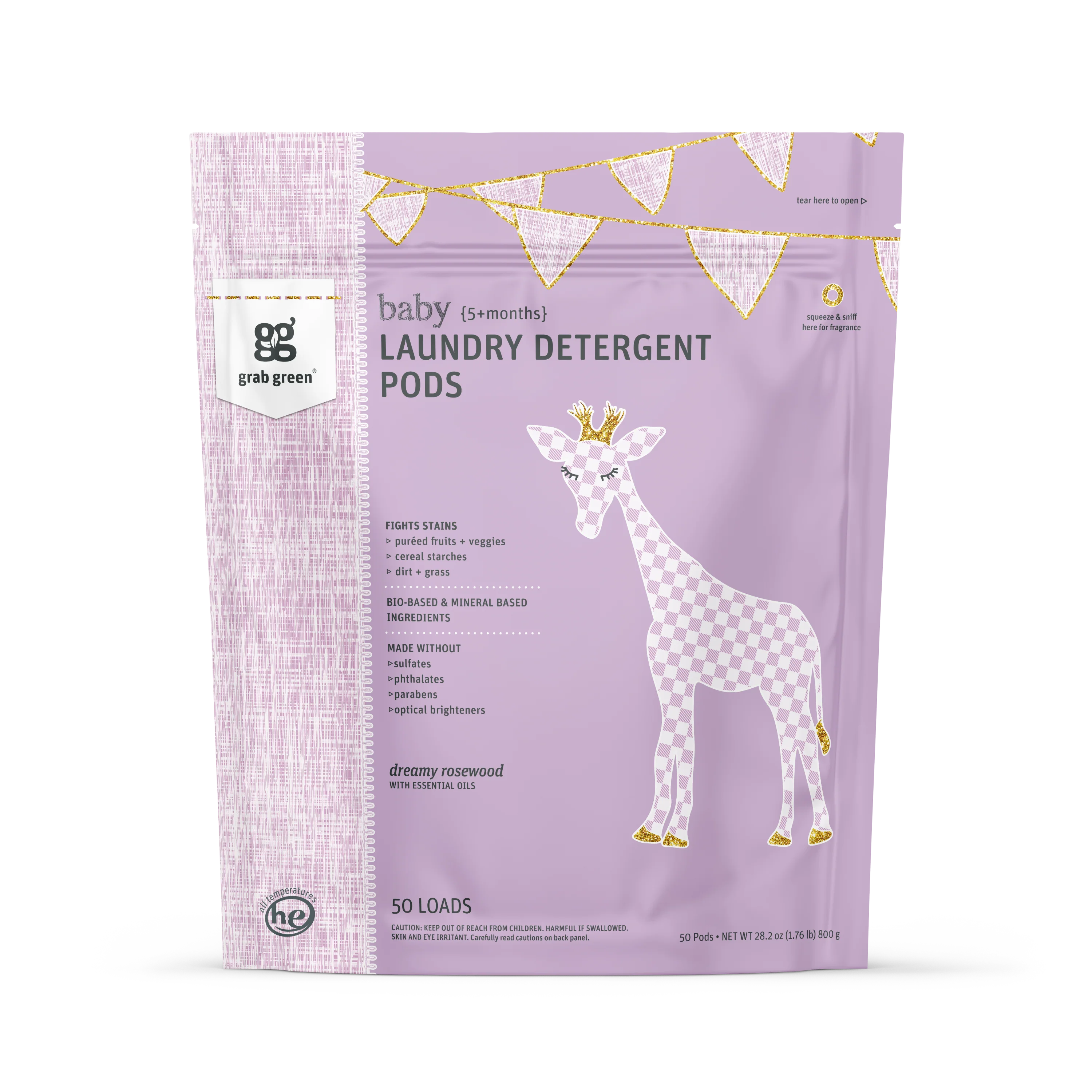 Easy-to-Use grab green Baby Laundry Detergent Pods 5 Months Next-Generation