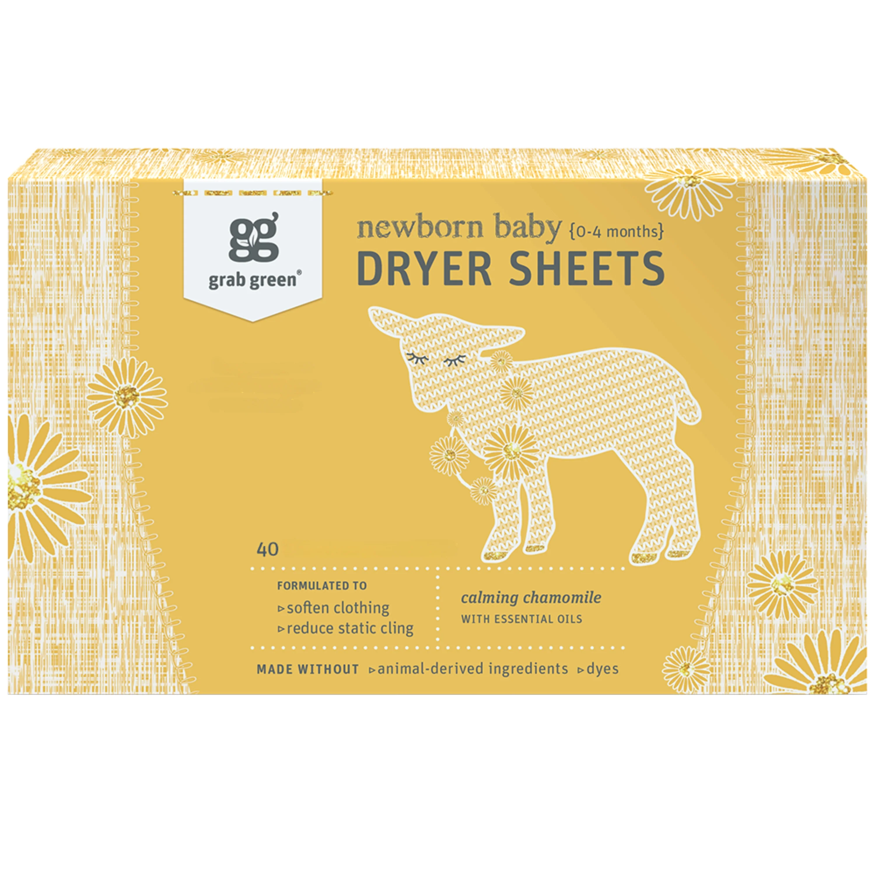 Breathable grab green Newborn Baby Dryer Sheets – Chamomile Selected