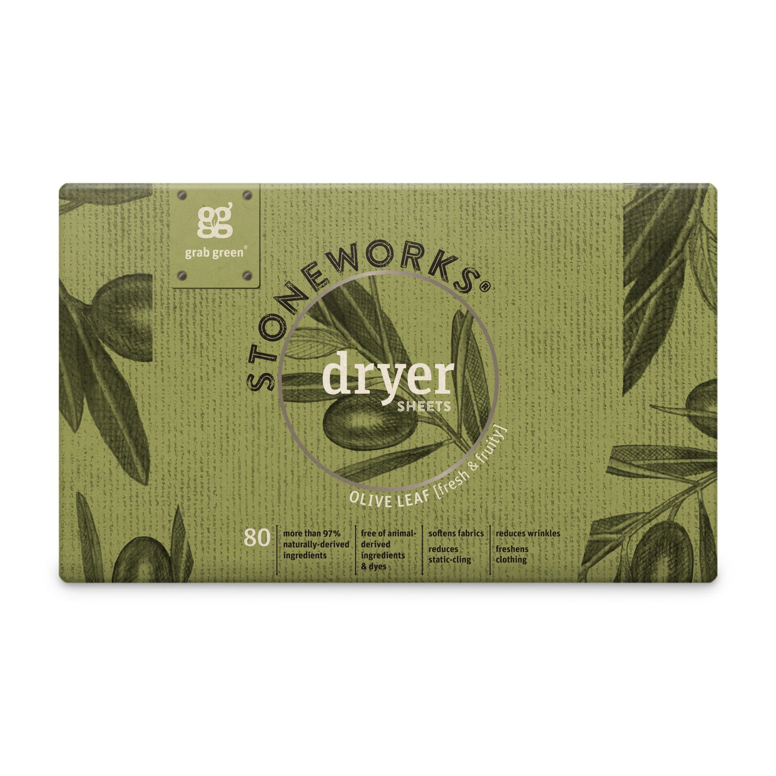 Practical grab green Stoneworks Dryer Sheets – Olive Leaf Contemporary