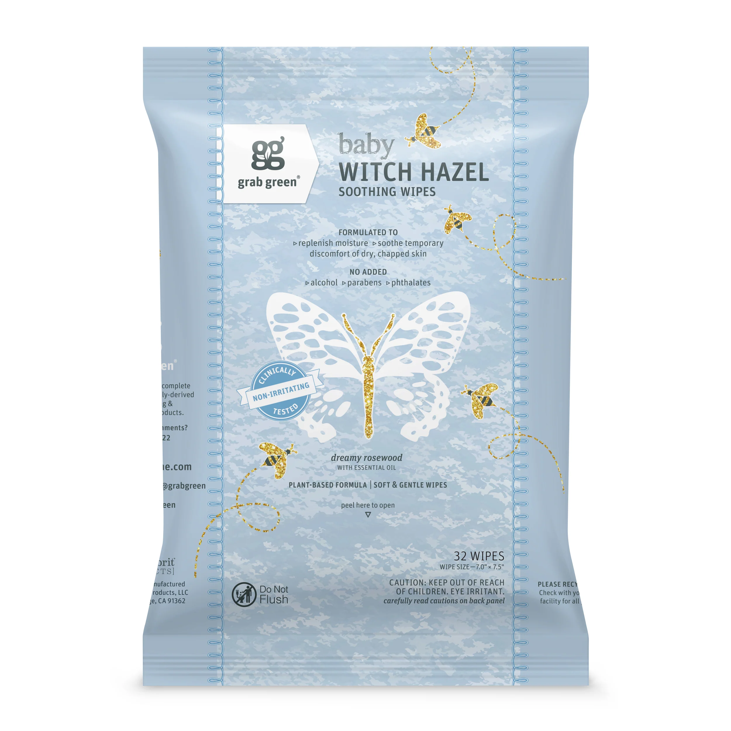 Natural grab green Baby Wipes – Witch Hazel Smooth