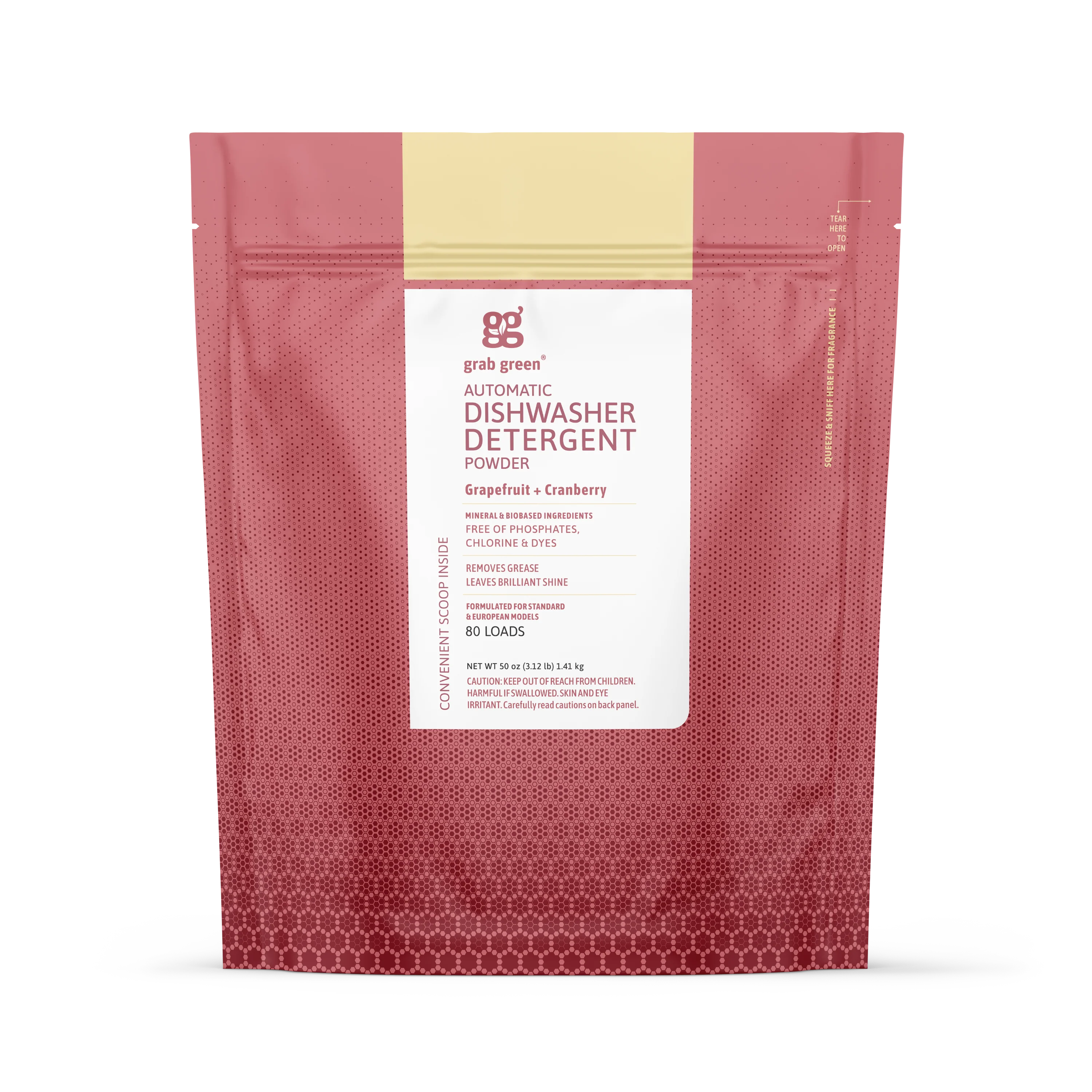 Responsible grab green Automatic Dishwashing Detergent Powder – Grapefruit with Cranberry Minimalist