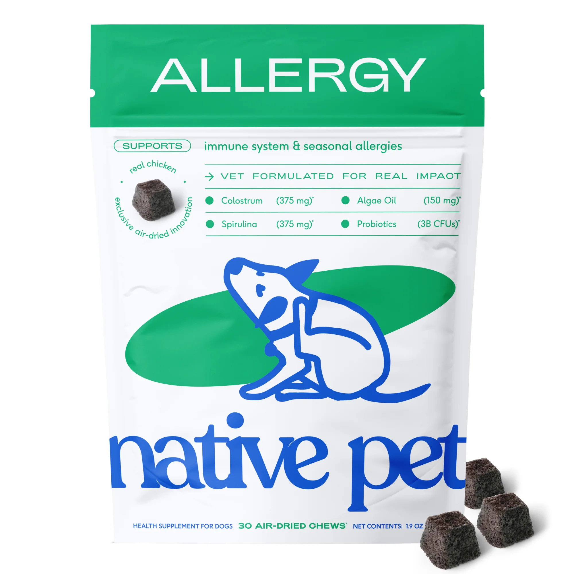 Expertly Made Native Pet Allergy Chews Supplement for Dogs Modern
