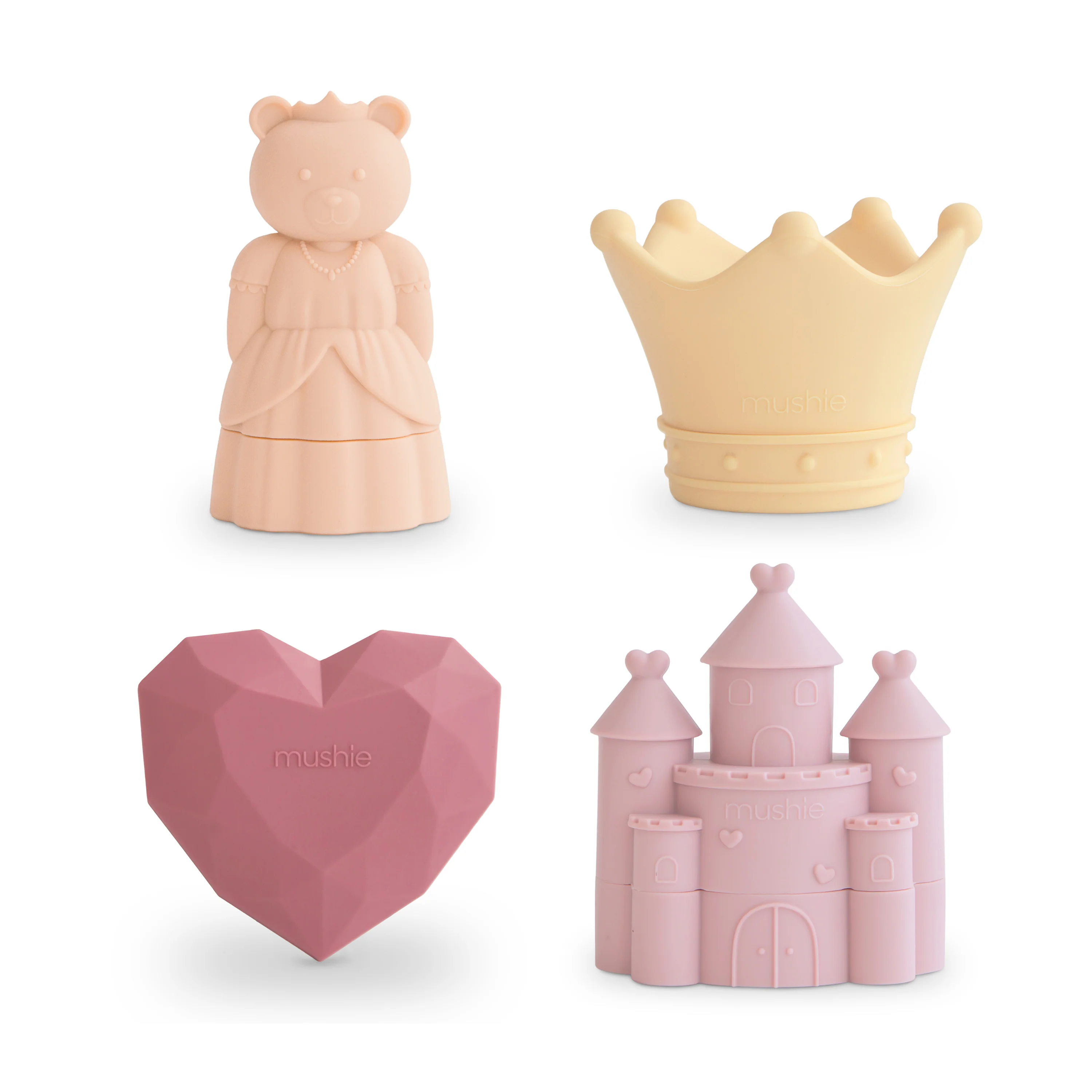 Natural mushie Princess Mold- Bath Toy Set – Soft Silicone Practical