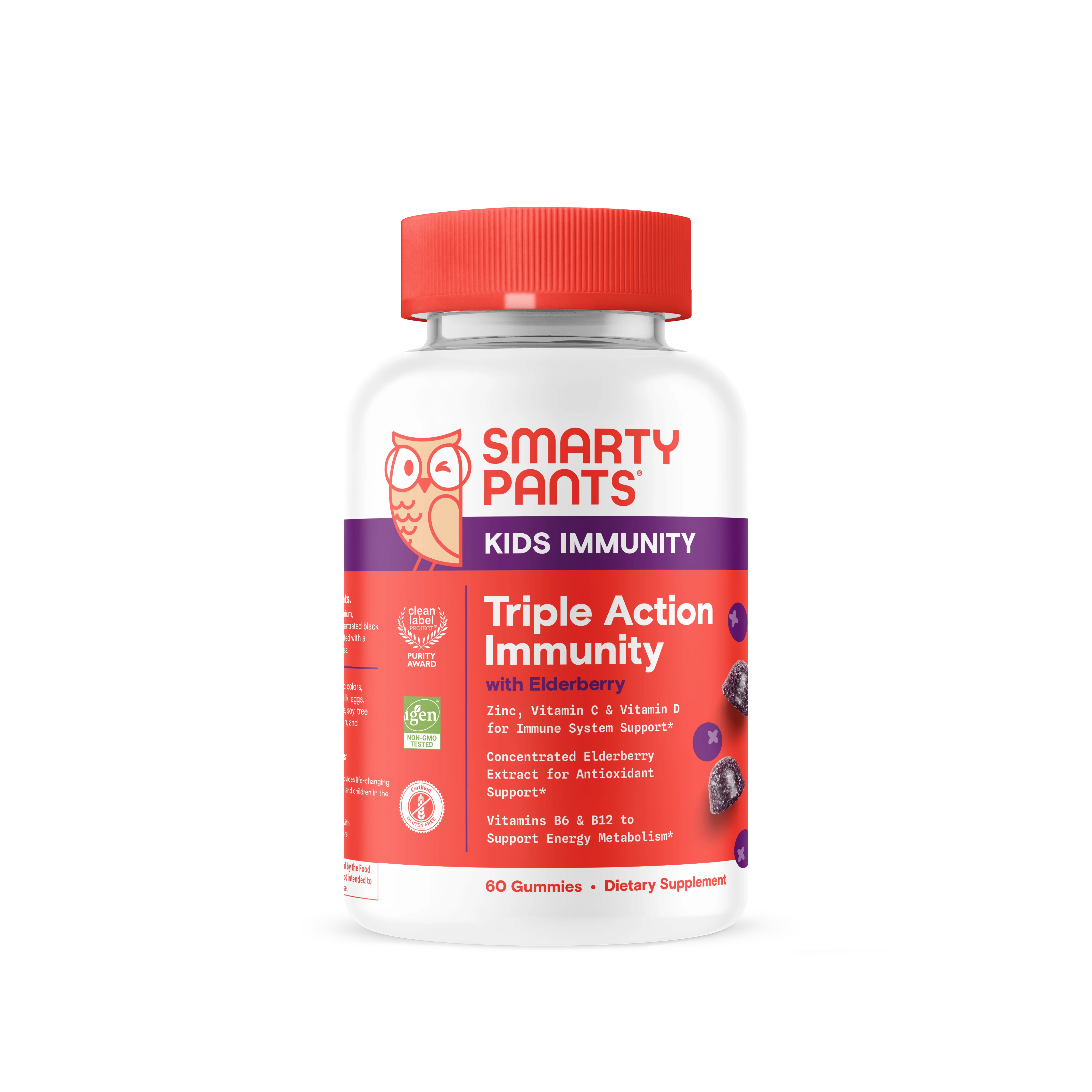 Soft SmartyPants Kids Triple Action Immunity Elderberry Gummies Genuine