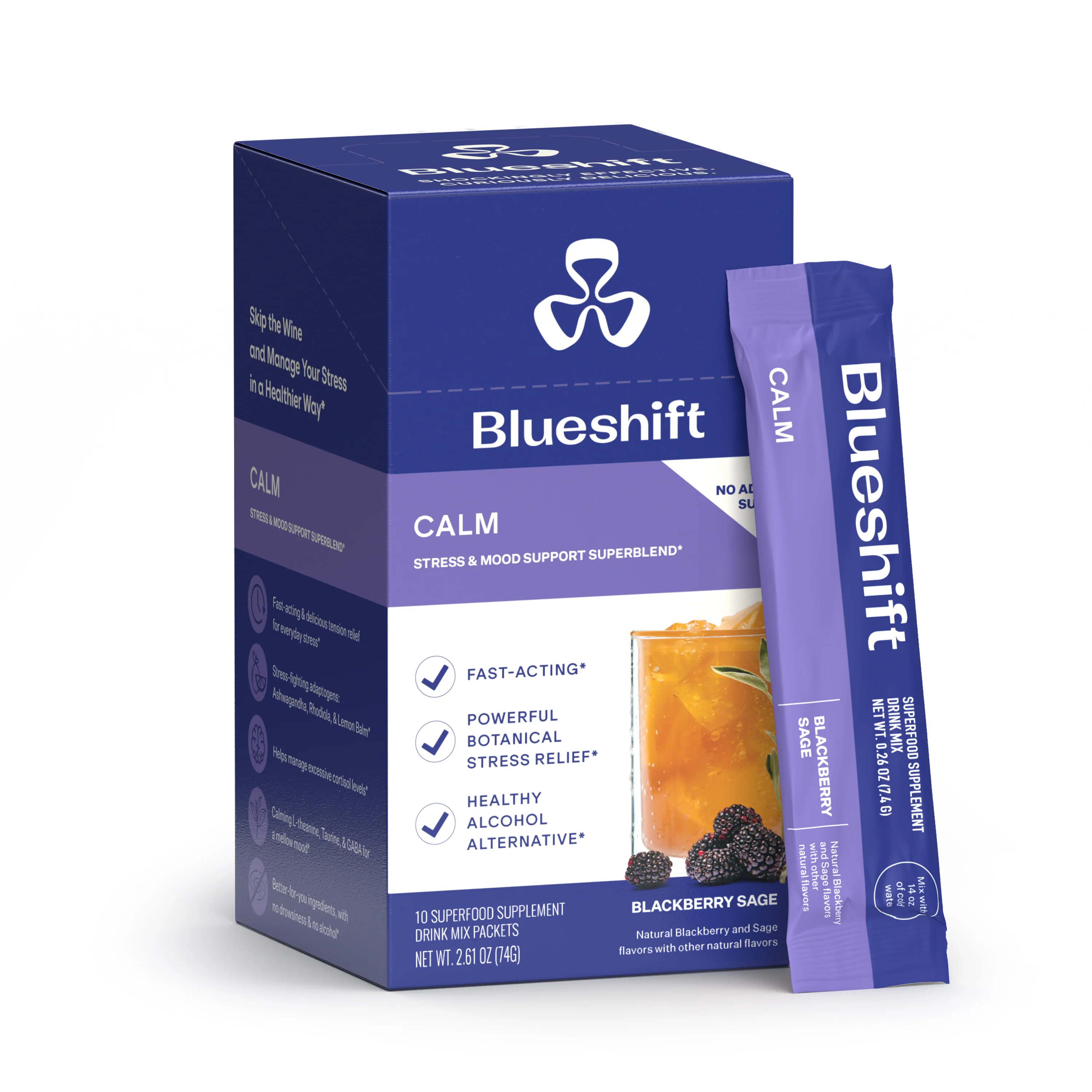 Elegant Blueshift Nutrition Calm Drink Mix Powder Packets Professional