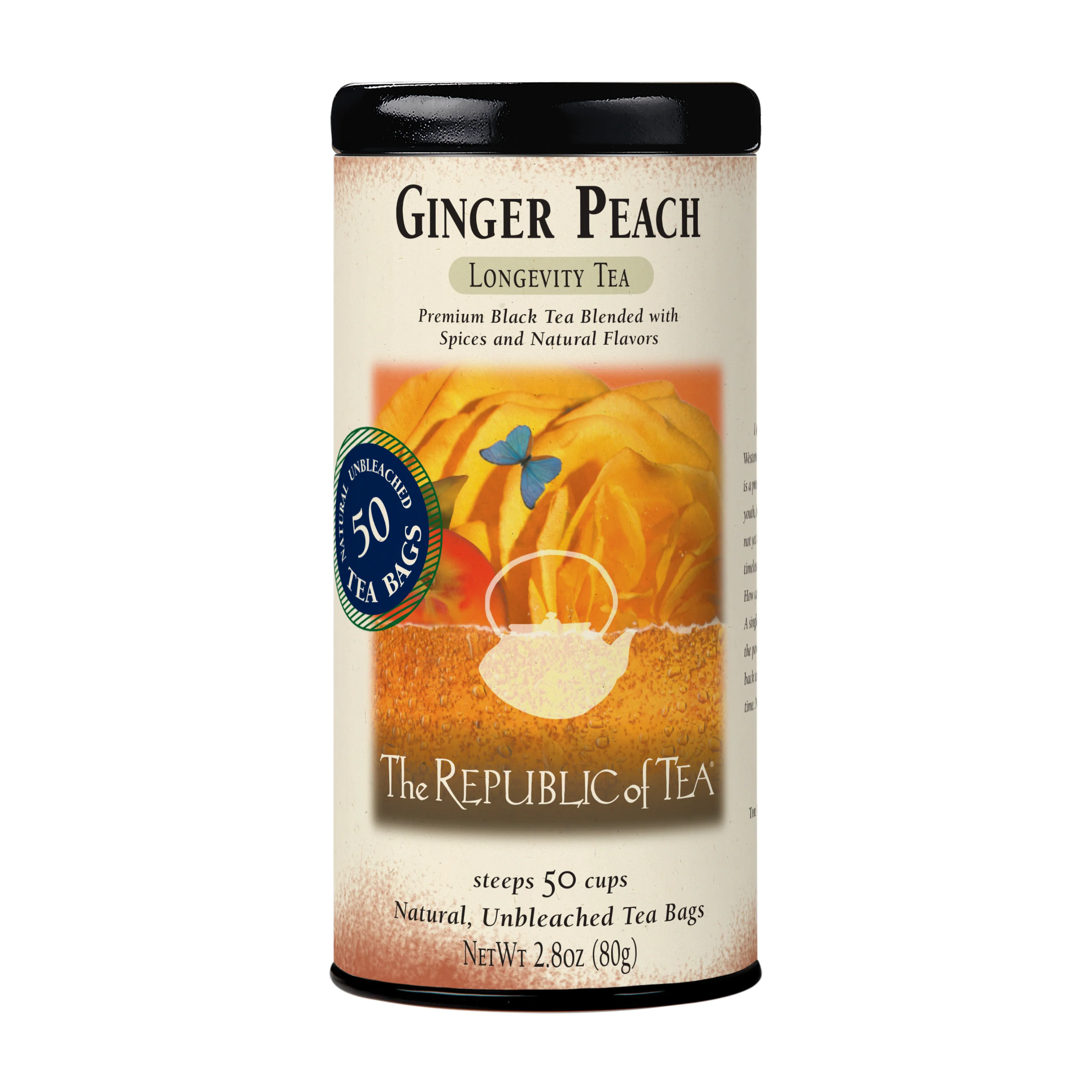 Solid The Republic of Tea Ginger Peach Black Tea Official