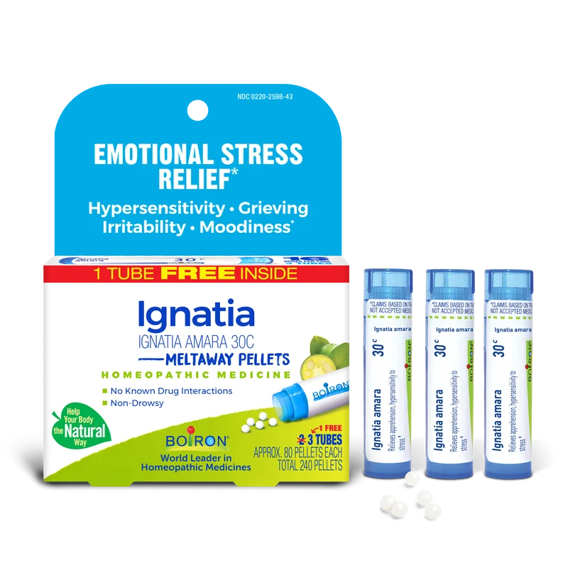 Modern Boiron Ignatia Amara 30C Meltaway Pellets Bonus Pack – Emotional Stress Relief Sophisticated