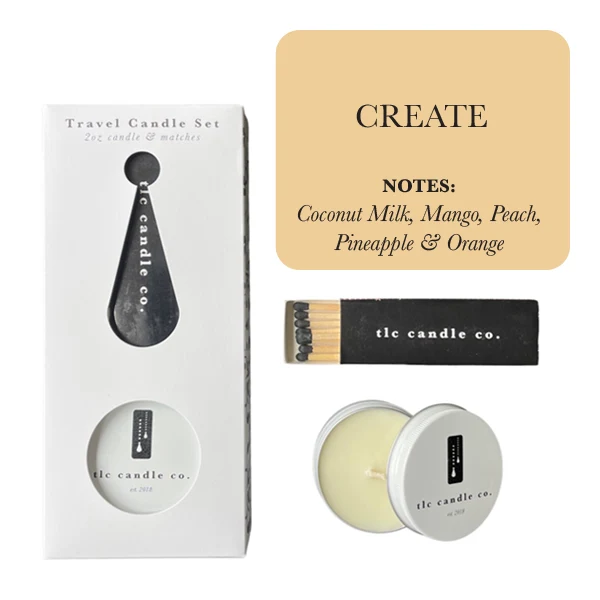 Classic Travel Candle with Matches – Create Refined