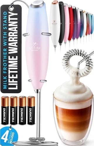 Elegant Powerful Milk Frother Wand With Duracell Batteries User-Friendly