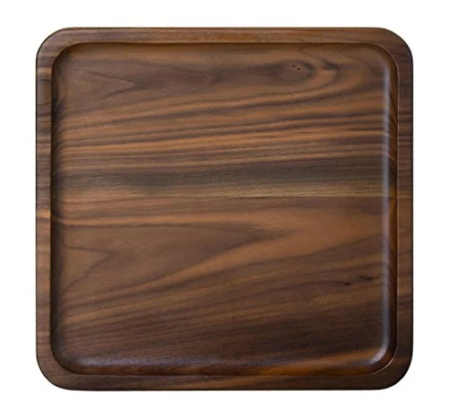 Exclusive Rustic Walnut Wooden Tray Solid Wood Serving Tray Square Rectangle Platter Tea Tray Coffee Table Tray Casual
