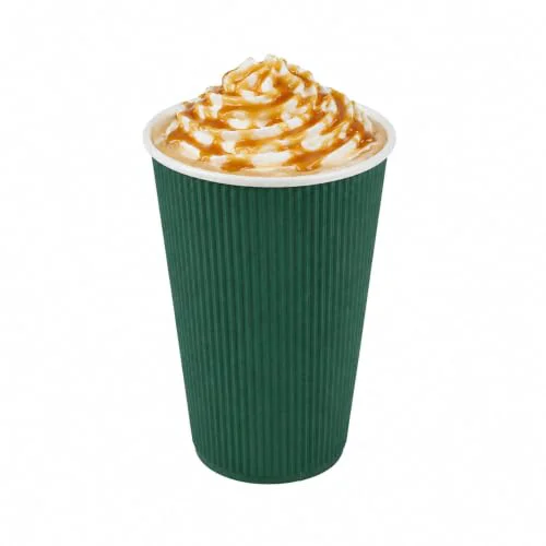 Innovative Ripple Wall Coffee Cups 500 Count 16 Ounce Insulated Forest Green Paper Cups Modern