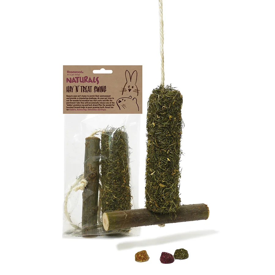 Authentic Naturals Small Animals Hay x27 N x27 Treat Swing 90g Clean