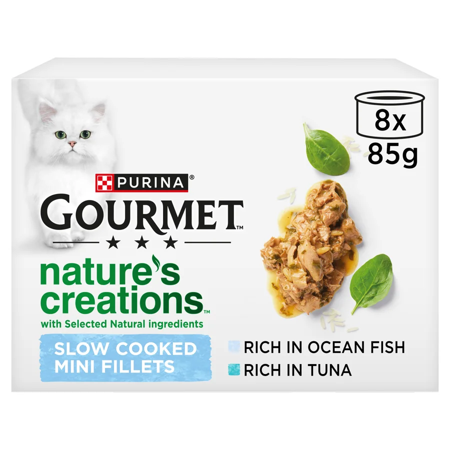 Exceptional Gourmet Nature x27 s Creations Wet Cat Food Ocean Fish Tuna 8x85g Reusable