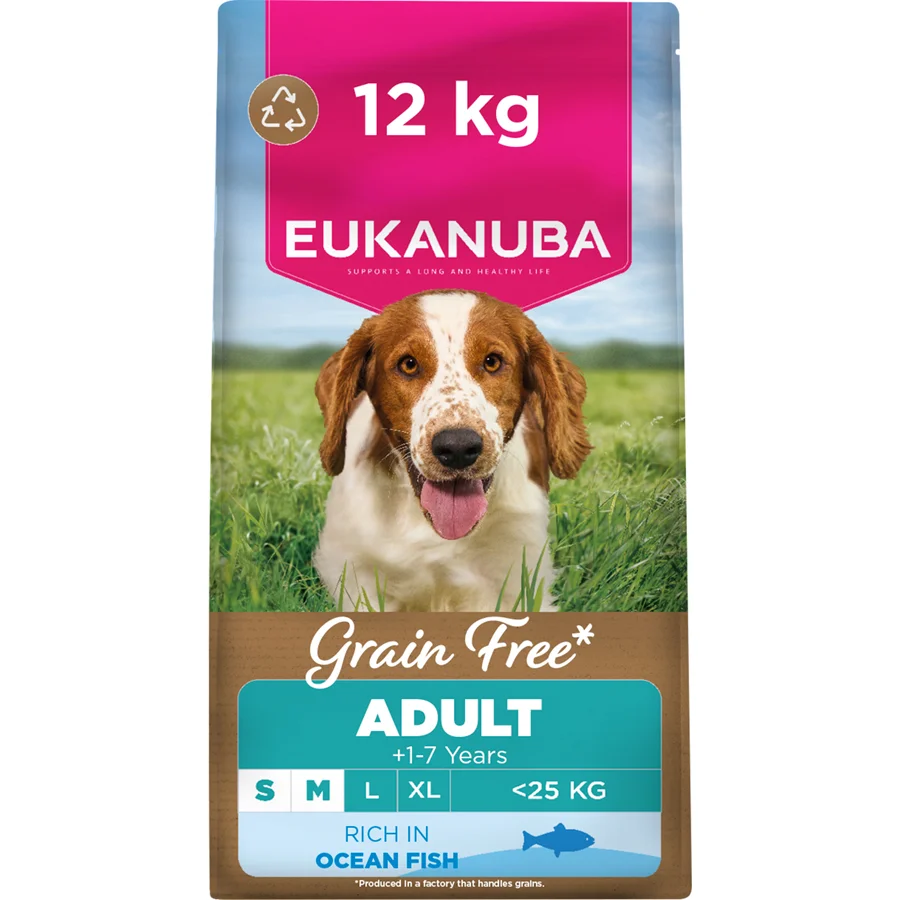 Expertly Made Eukanuba Grain Small Medium Breed Adult Dry Dog Food Fish 12kg Practical