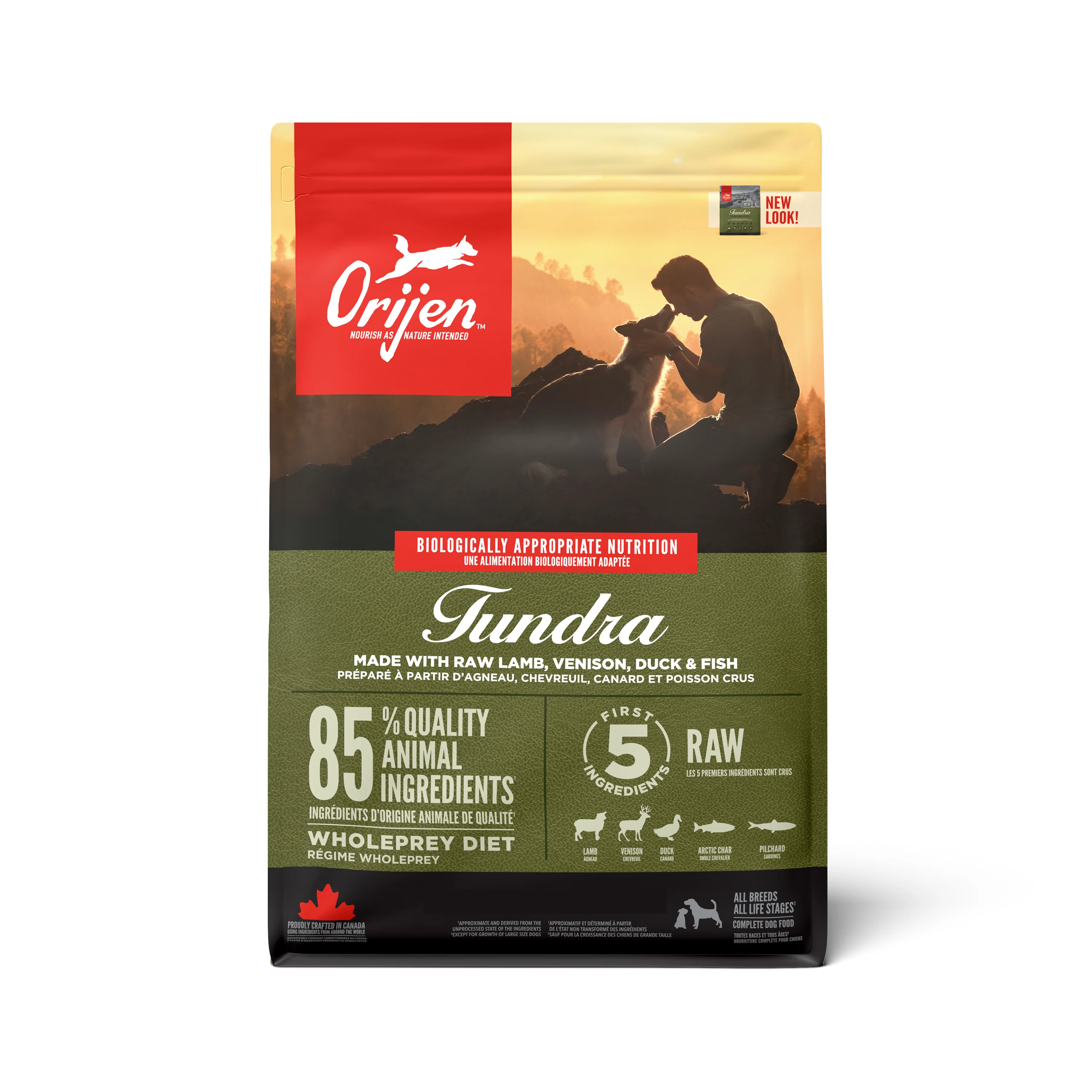 Minimalist ORIJEN Tundra Adult Dry Dog Food with Lamb Venison Duck Fish Elegant
