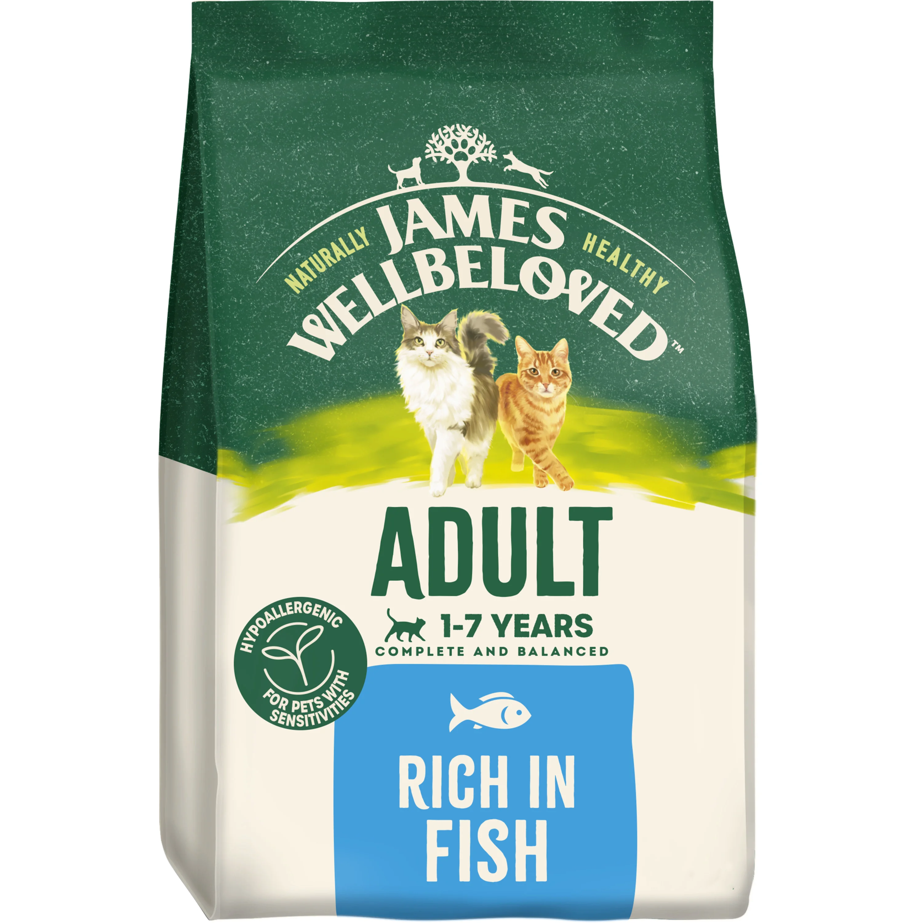 Recyclable James Wellbeloved Adult Dry Cat Food Fish Specialty